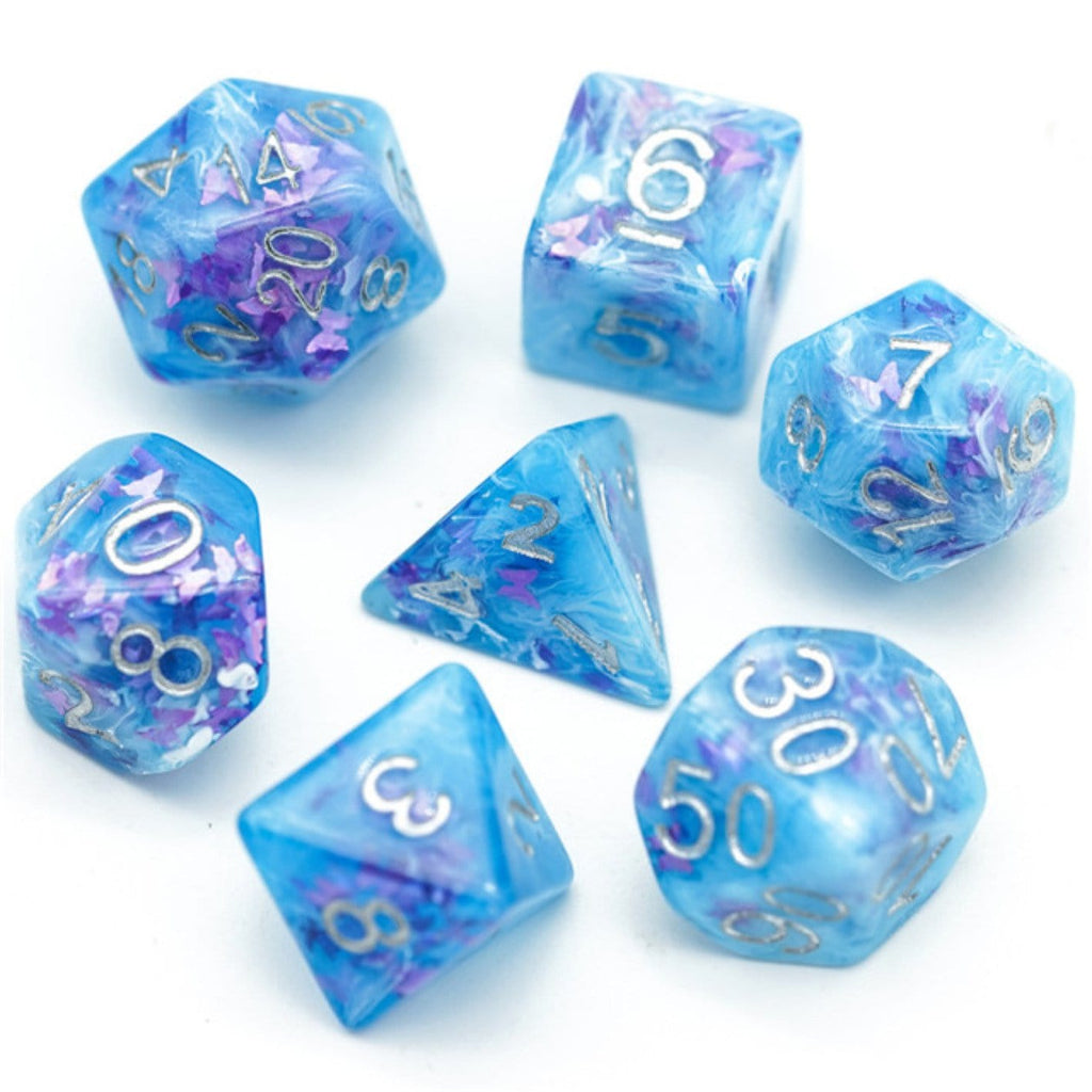 Frozen Butterfly RPG Dice Set Plastic Dice Foam Brain Games