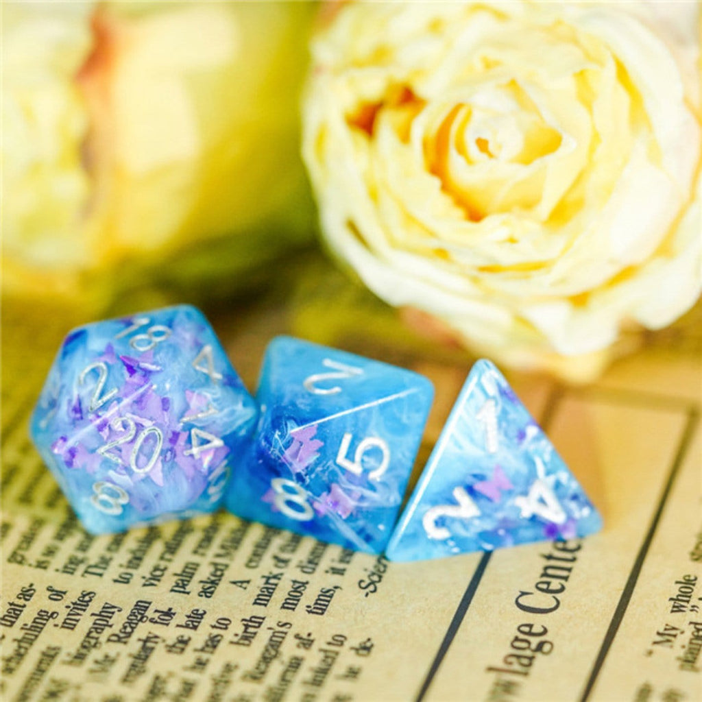 Frozen Butterfly RPG Dice Set Plastic Dice Foam Brain Games