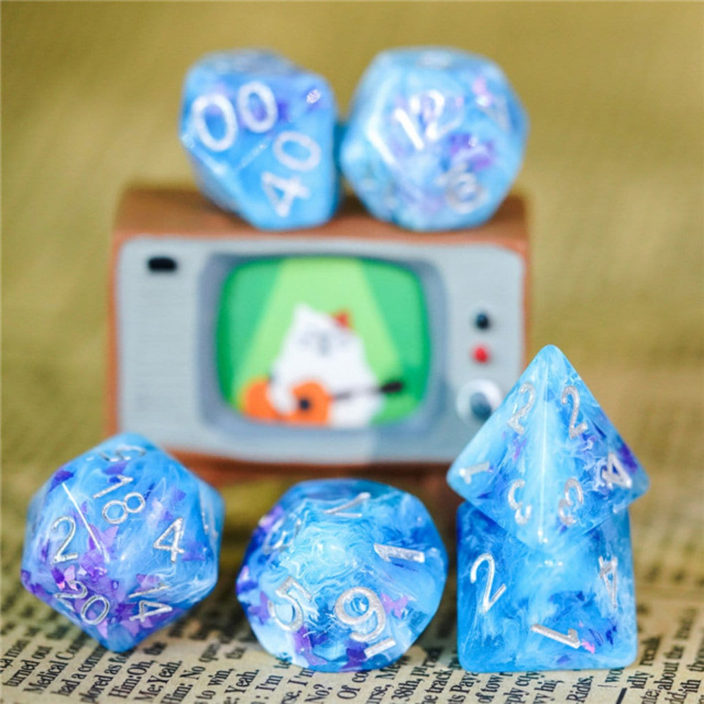 Frozen Butterfly RPG Dice Set Plastic Dice Foam Brain Games