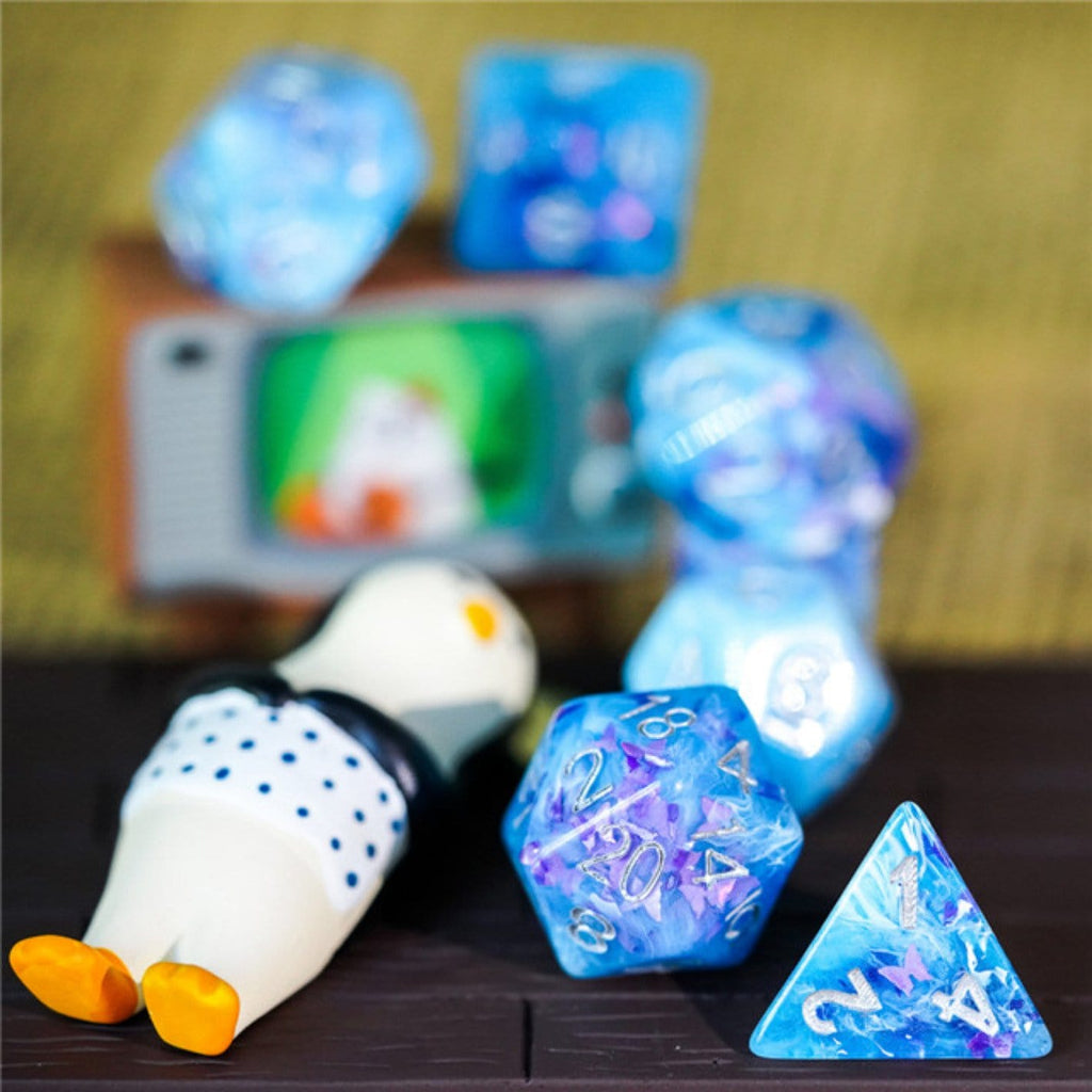 Frozen Butterfly RPG Dice Set Plastic Dice Foam Brain Games