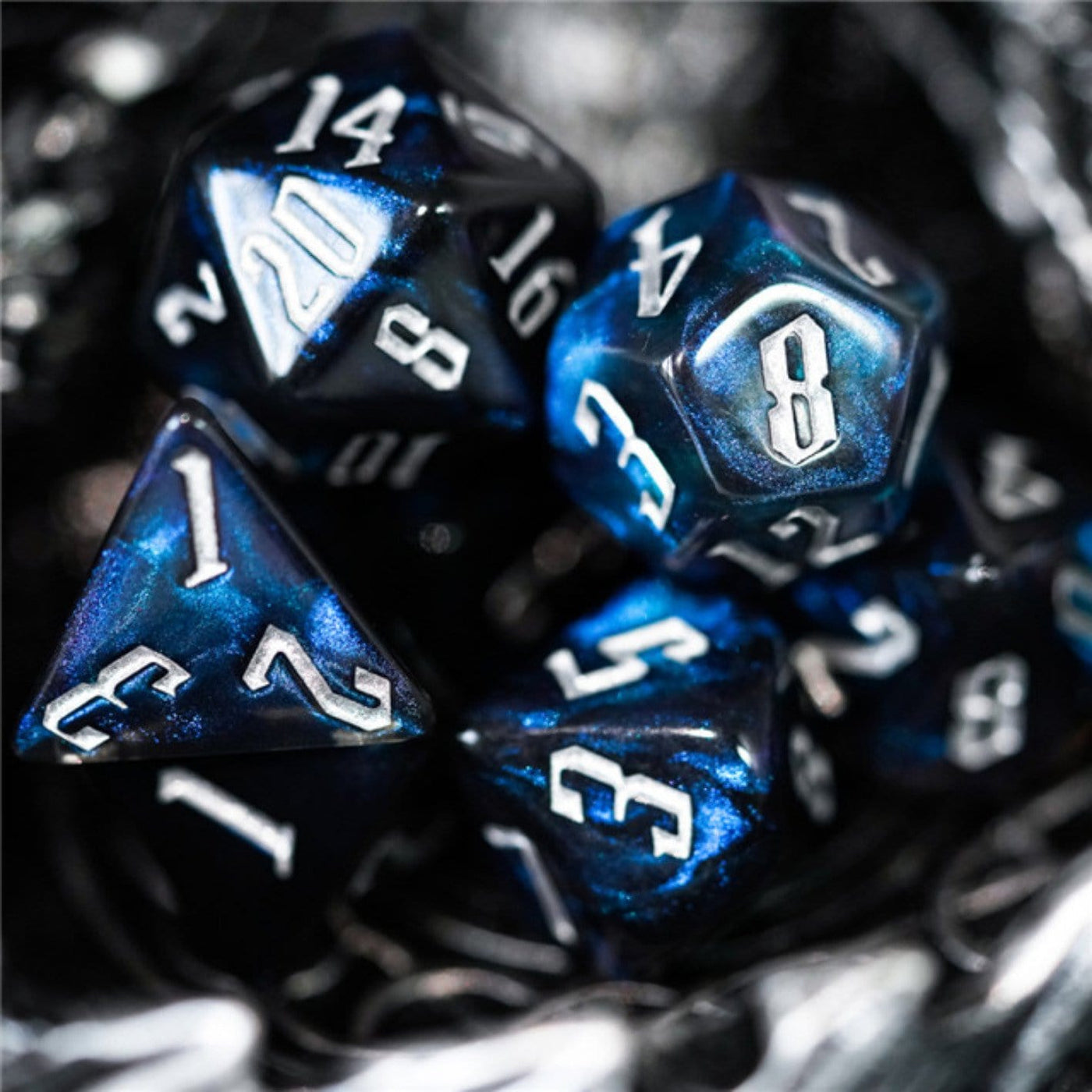 Magician's Dark Night RPG Dice Set Plastic Dice Foam Brain Games