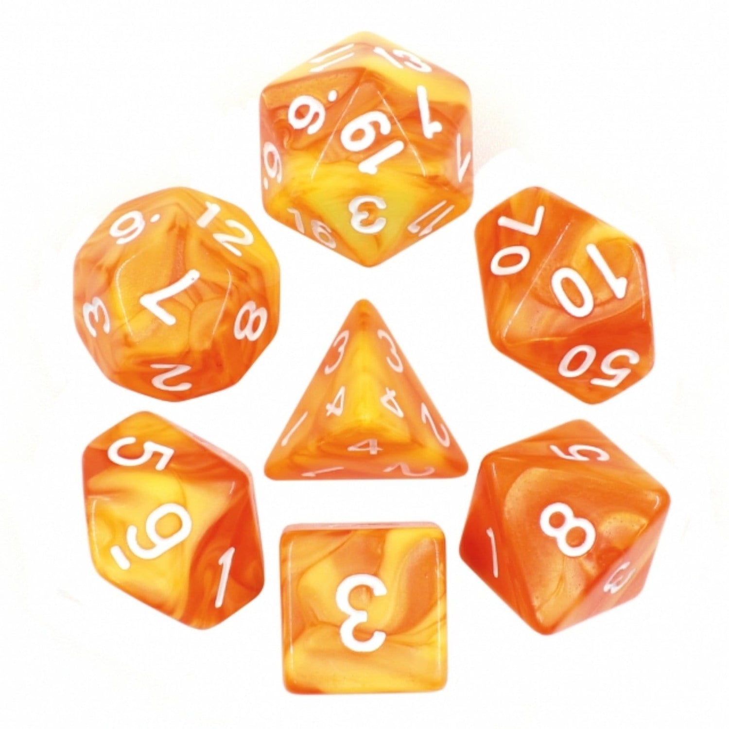 Lemon Sorbet RPG Dice Set Plastic Dice Foam Brain Games