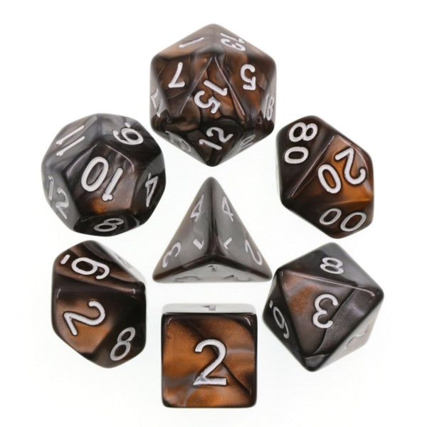 Bronze Coins RPG Dice Set Plastic Dice Foam Brain Games