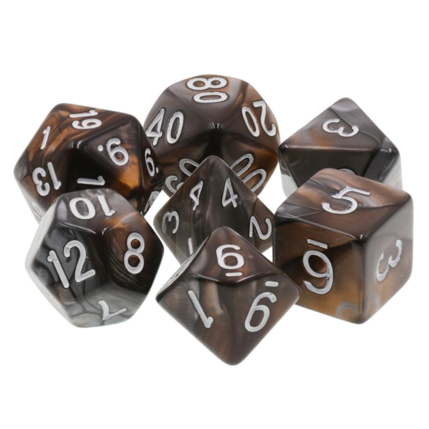 Bronze Coins RPG Dice Set Plastic Dice Foam Brain Games