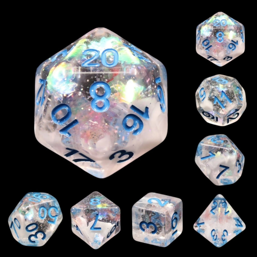 Blue Notes RPG Dice Set Plastic Dice Foam Brain Games