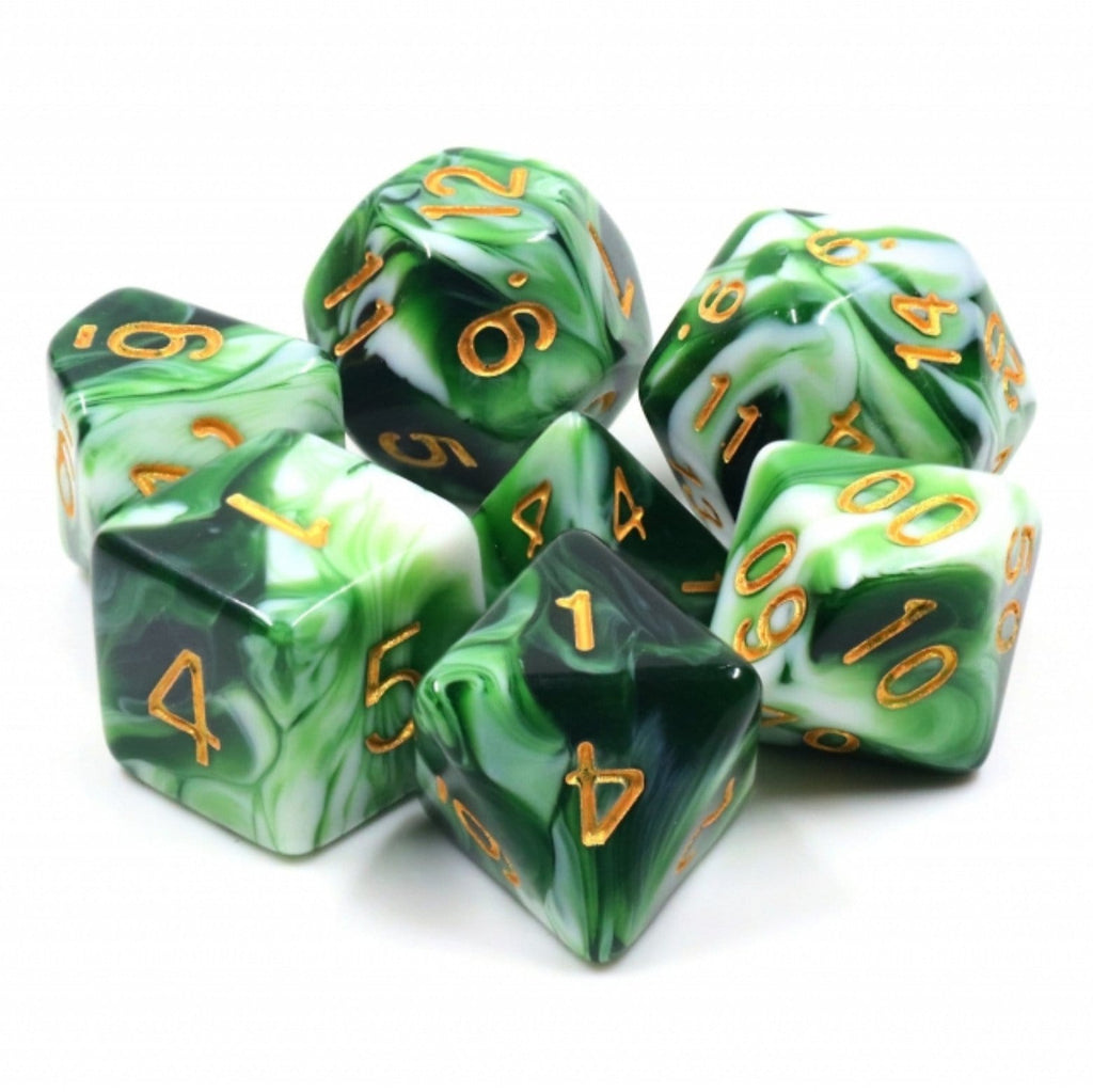 Jadeite RPG Dice Set Plastic Dice Foam Brain Games