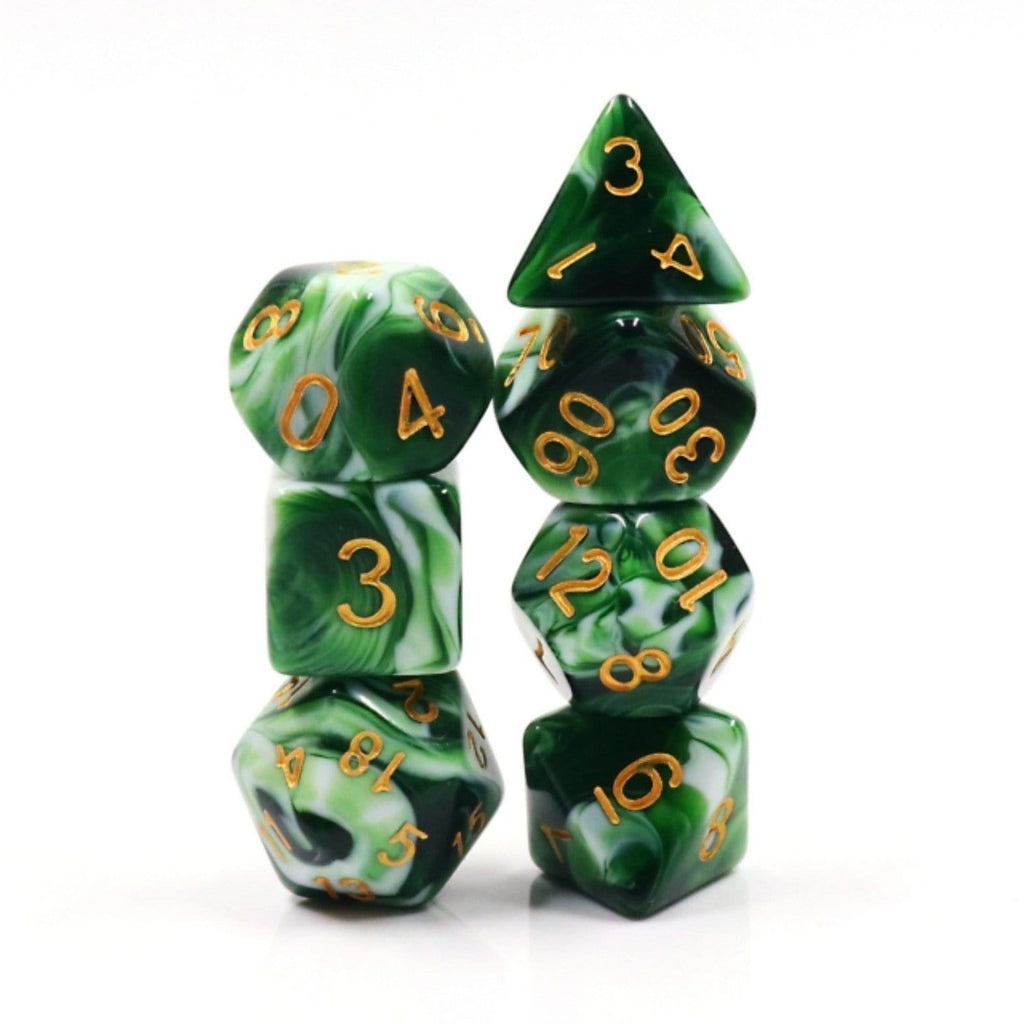 Jadeite RPG Dice Set Plastic Dice Foam Brain Games