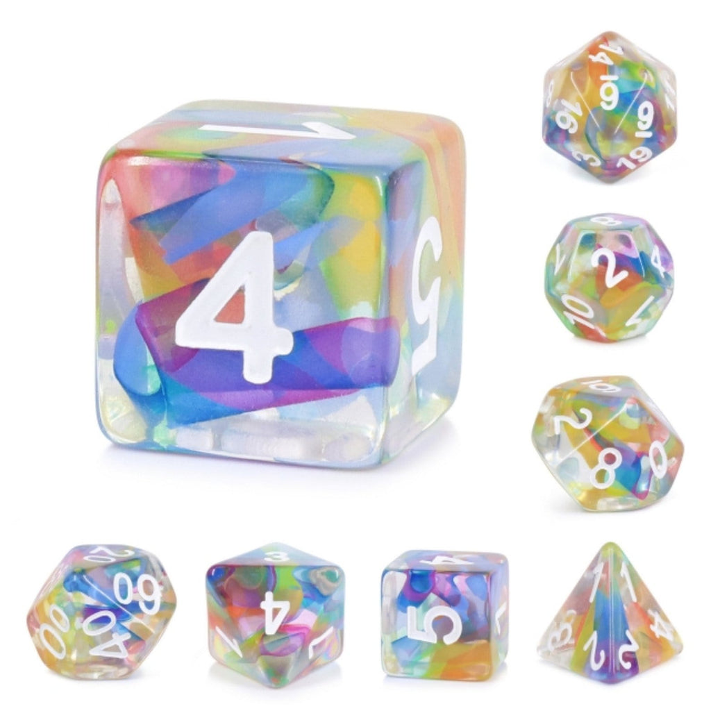 Rainbow Ribbon RPG Dice Set Plastic Dice Foam Brain Games