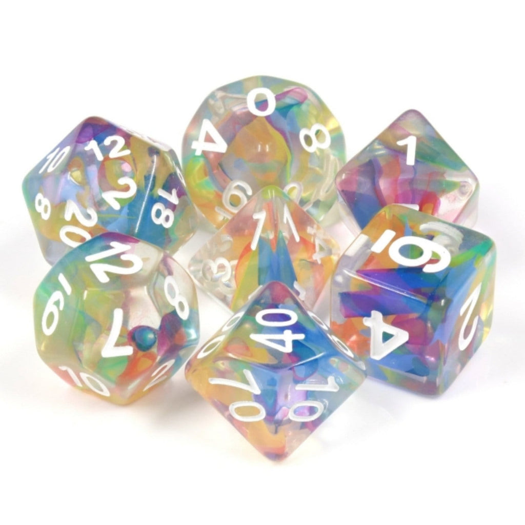 Rainbow Ribbon RPG Dice Set Plastic Dice Foam Brain Games