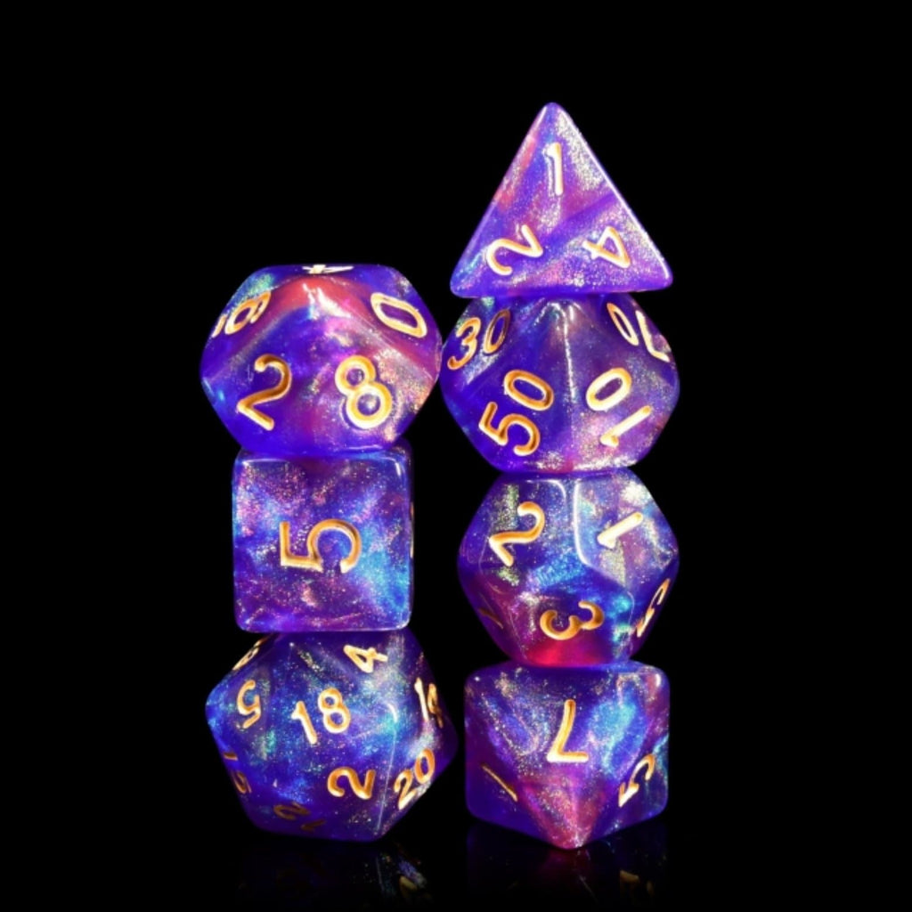 Blue Enchantress RPG Dice Set Plastic Dice Foam Brain Games