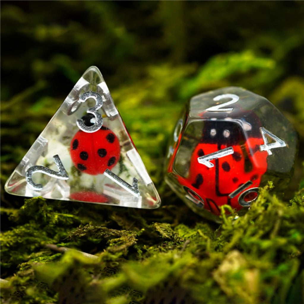 Red Ladybug  RPG Dice Set Plastic Dice Foam Brain Games