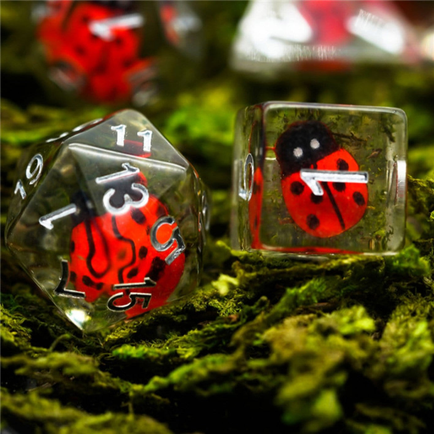 Red Ladybug  RPG Dice Set Plastic Dice Foam Brain Games