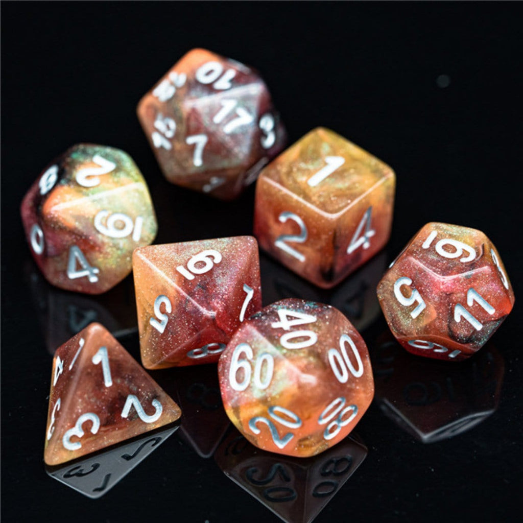 Copper Cosmos RPG Dice Set Plastic Dice Foam Brain Games