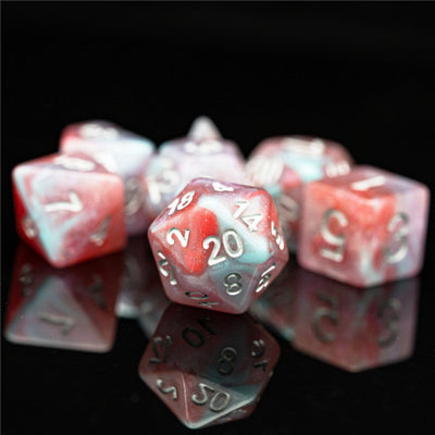 Geranium RPG Dice Set Plastic Dice Foam Brain Games