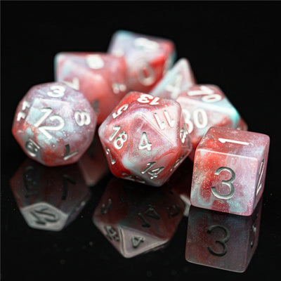 Geranium RPG Dice Set Plastic Dice Foam Brain Games