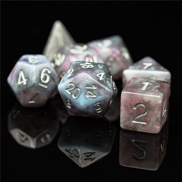 Night Sky Aurora RPG Dice Set Plastic Dice Foam Brain Games