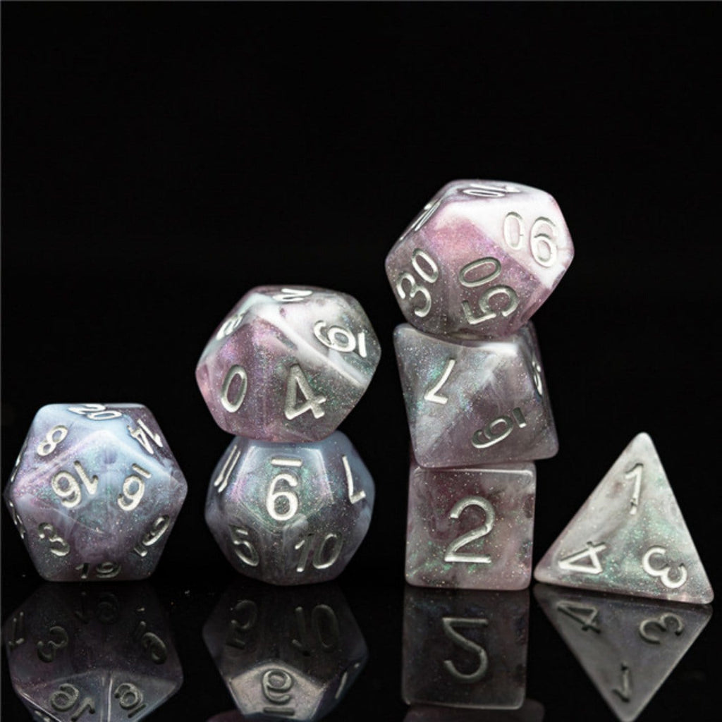 Aurora Borealis RPG Dice Set Plastic Dice Foam Brain Games