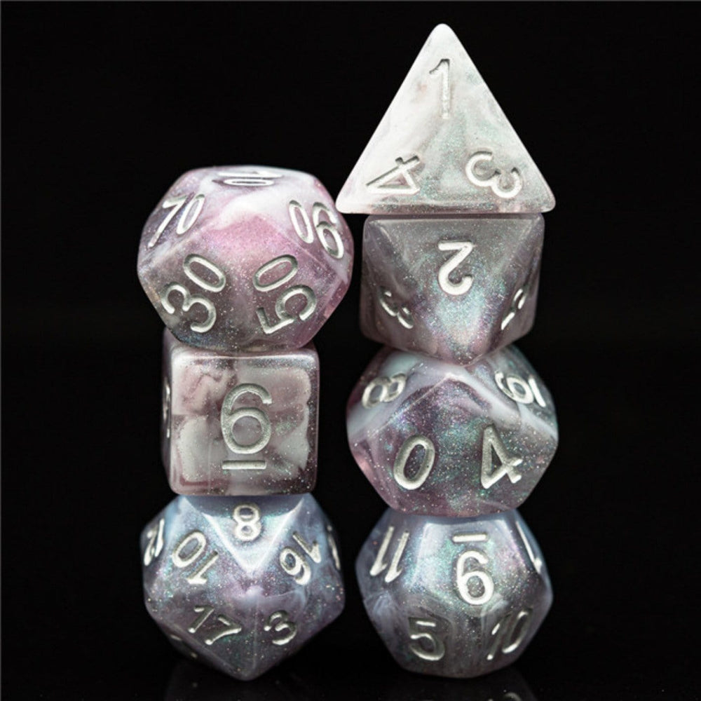Night Sky Aurora RPG Dice Set Plastic Dice Foam Brain Games