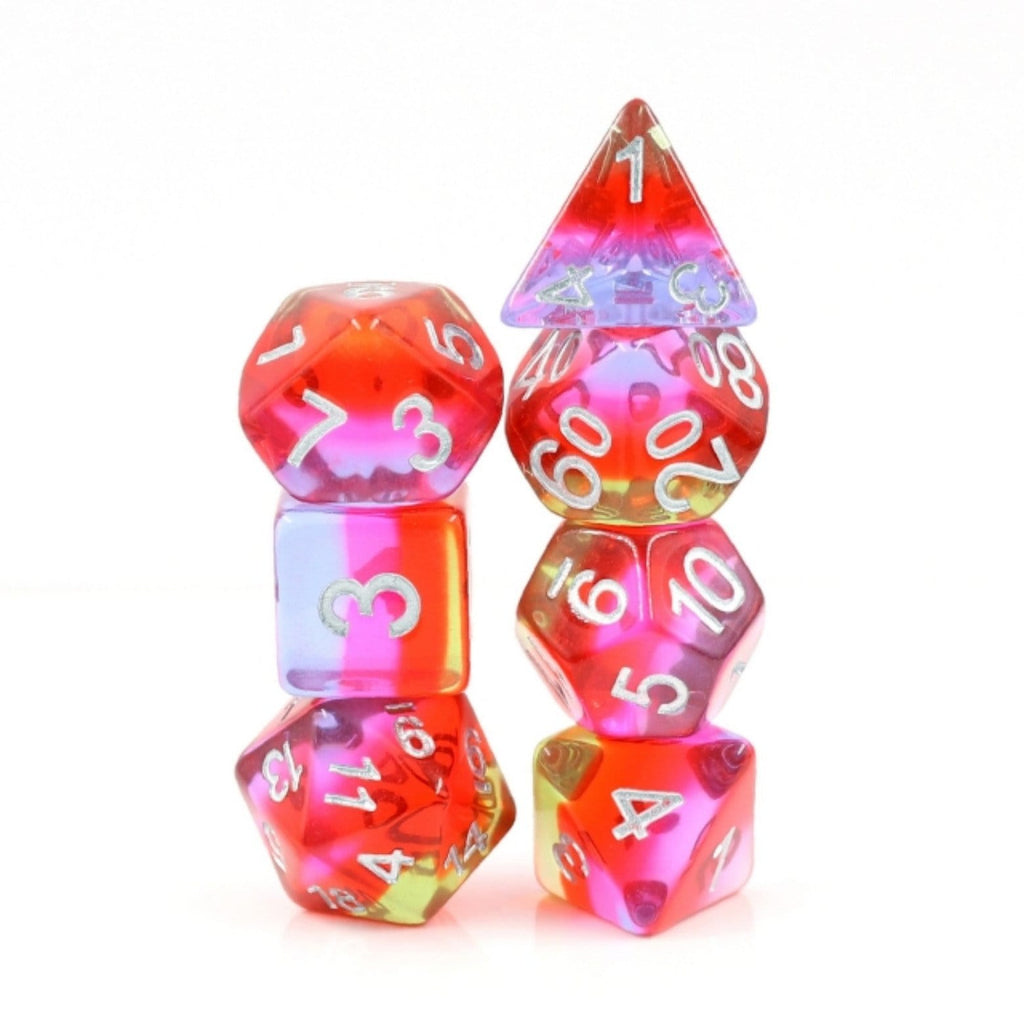 Pomegranate Blossom RPG Dice Set Plastic Dice Foam Brain Games