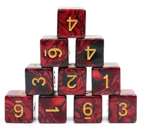 12 piece D6s - Joker's Wild Plastic Dice Foam Brain Games