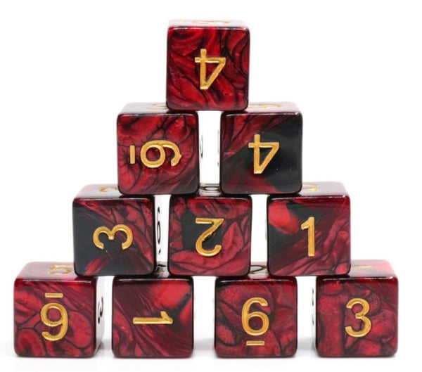 12 piece D6s - Joker's Wild Plastic Dice Foam Brain Games