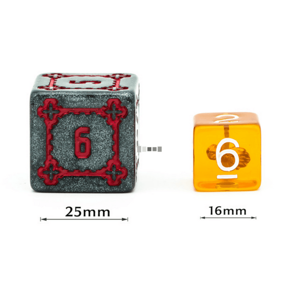 Huge Black Castle Dice Set - 25mm Plastic Dice Foam Brain Games