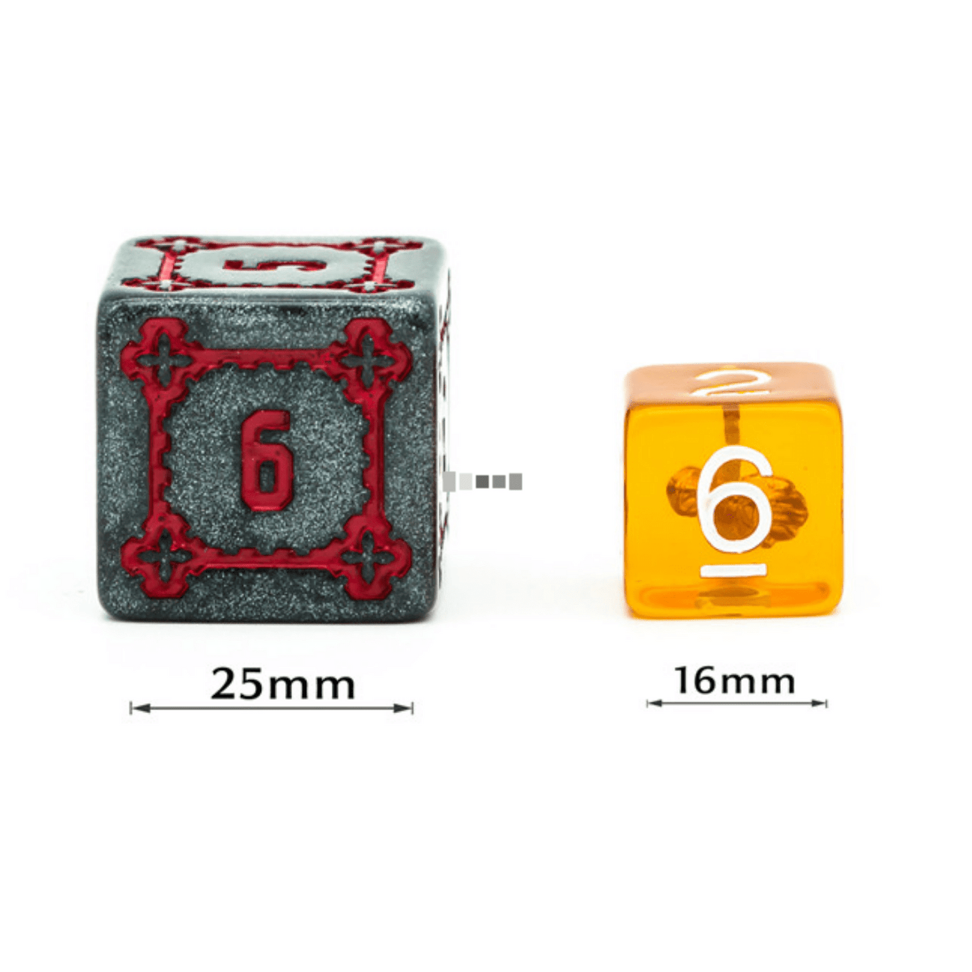 Huge Black Castle Dice Set - 25mm Plastic Dice Foam Brain Games