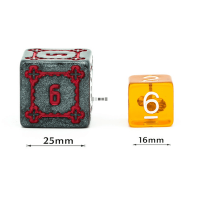 Huge Black Castle Dice Set - 25mm Plastic Dice Foam Brain Games