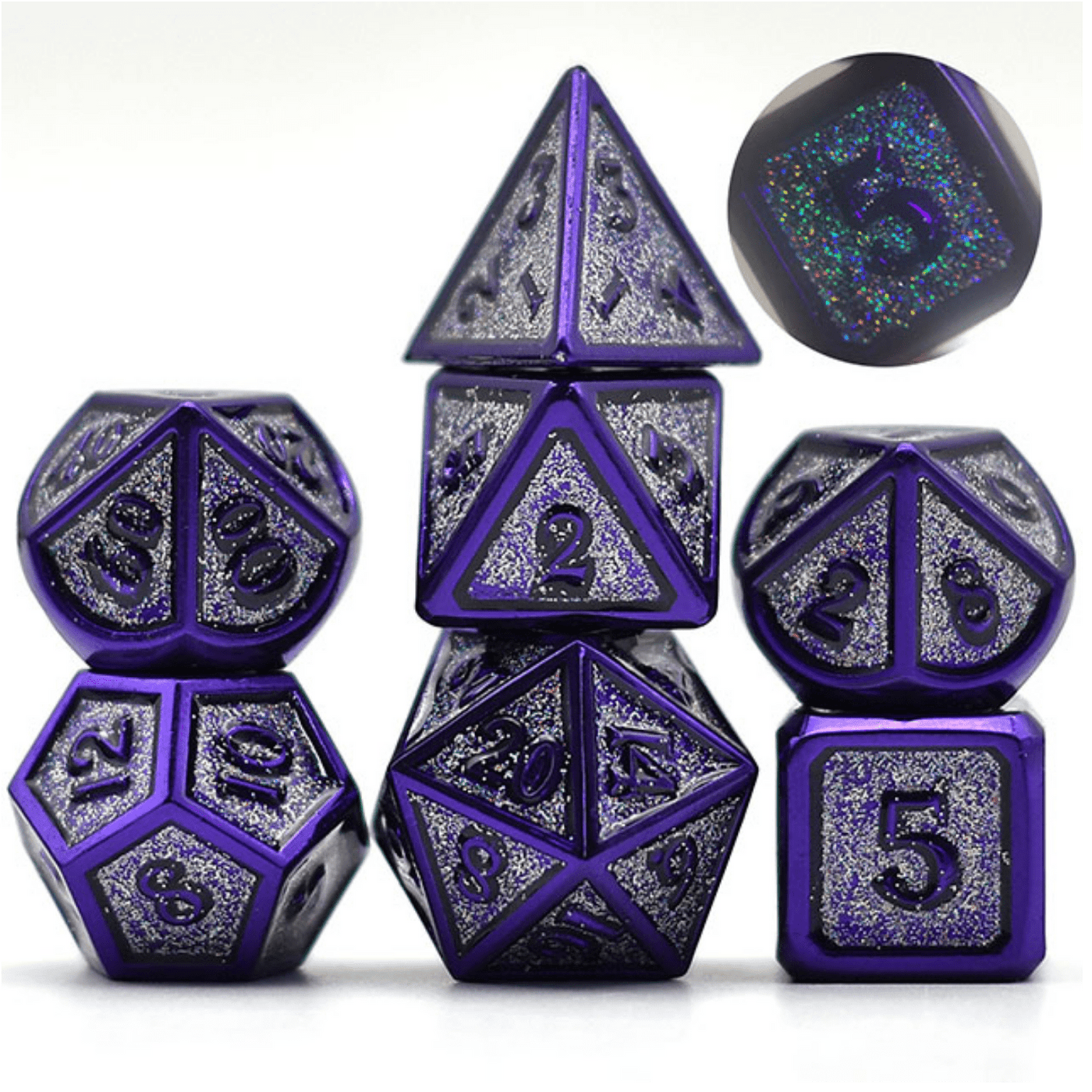 Grape Jelly - Metal RPG Dice Set Metal Dice Foam Brain Games
