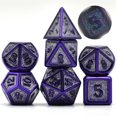 Grape Jelly - Metal RPG Dice Set Metal Dice Foam Brain Games