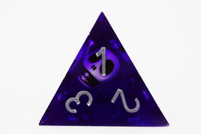 Sharp Edge Resin RPG Dice Set - Purple Skulls Plastic Dice Foam Brain Games