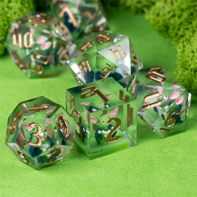 Sharp Edge Resin RPG Dice Set - Goblin Plastic Dice Foam Brain Games