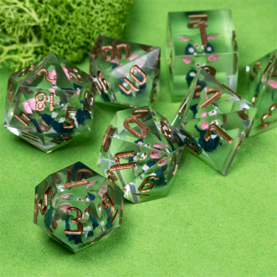 Sharp Edge Resin RPG Dice Set - Goblin Plastic Dice Foam Brain Games