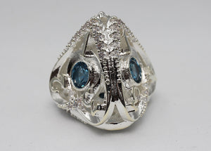 Hollow Hearts: Jeweled Sterling Silver - Premium RPG Metal Dice Set Metal Dice Foam Brain Games