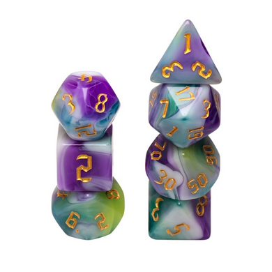 Siberian Iris RPG Dice Set Plastic Dice Foam Brain Games