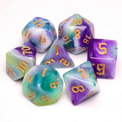 Siberian Iris RPG Dice Set Plastic Dice Foam Brain Games