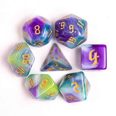 Siberian Iris RPG Dice Set Plastic Dice Foam Brain Games