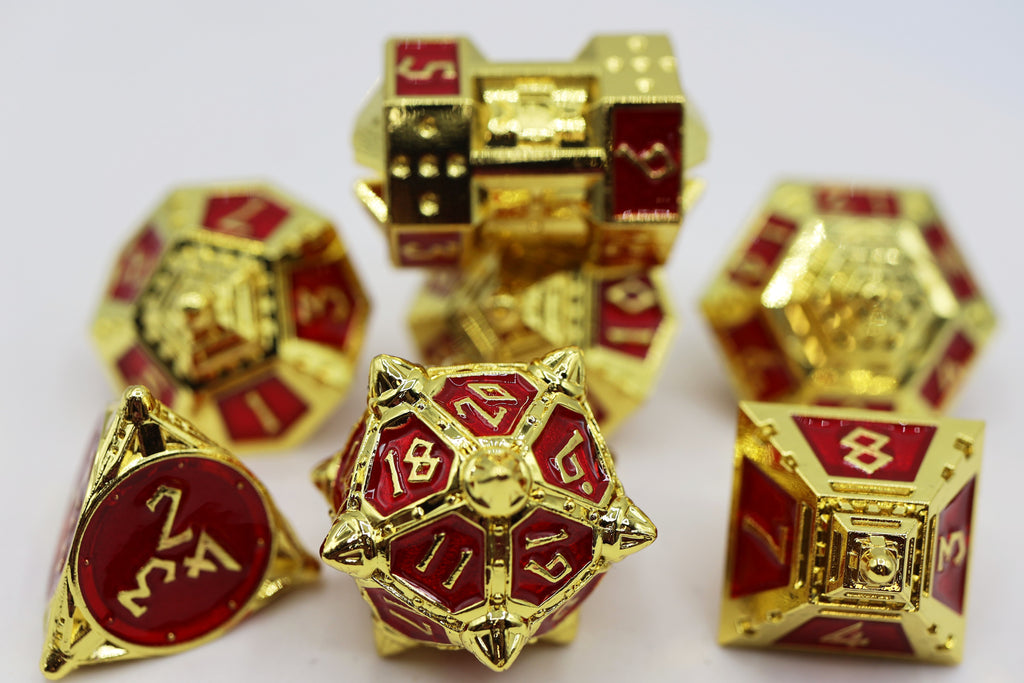 Dice 51: Solar Ruby - Metal RPG Dice Set Metal Dice Foam Brain Games