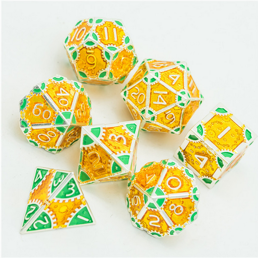 SteamPunk: Pineapples - Metal RPG Dice Set Metal Dice Foam Brain Games