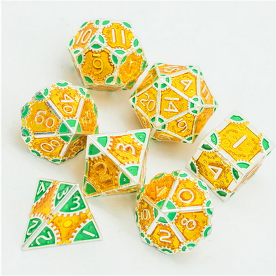 SteamPunk: Pineapples - Metal RPG Dice Set Metal Dice Foam Brain Games