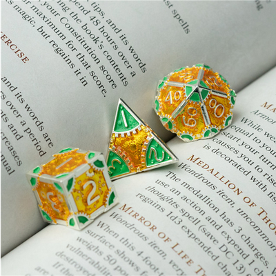 SteamPunk: Pineapples - Metal RPG Dice Set Metal Dice Foam Brain Games
