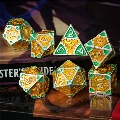 SteamPunk: Pineapples - Metal RPG Dice Set Metal Dice Foam Brain Games