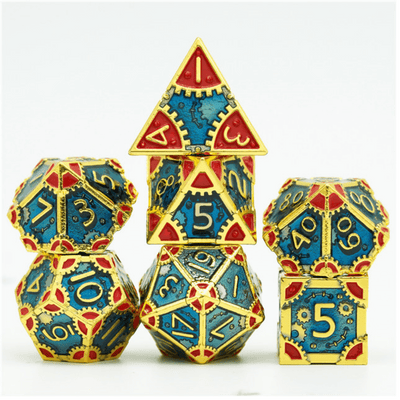 SteamPunk: High Top - Metal RPG Dice Set Metal Dice Foam Brain Games