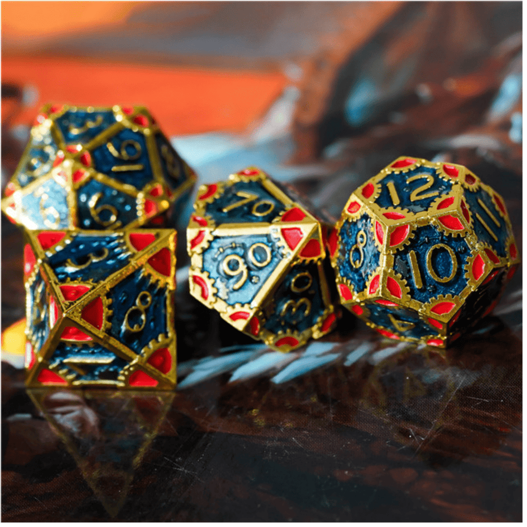 SteamPunk: High Top - Metal RPG Dice Set Metal Dice Foam Brain Games