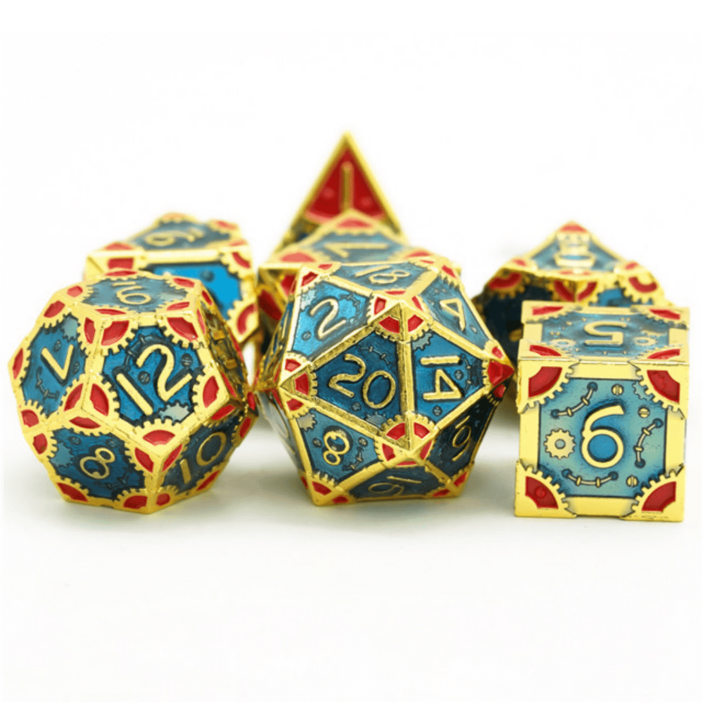 SteamPunk: High Top - Metal RPG Dice Set Metal Dice Foam Brain Games