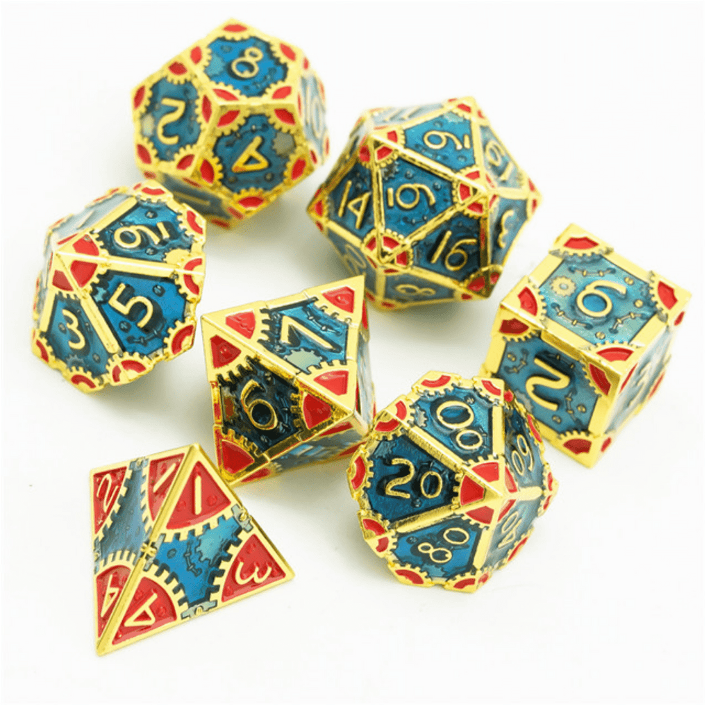 SteamPunk: High Top - Metal RPG Dice Set Metal Dice Foam Brain Games