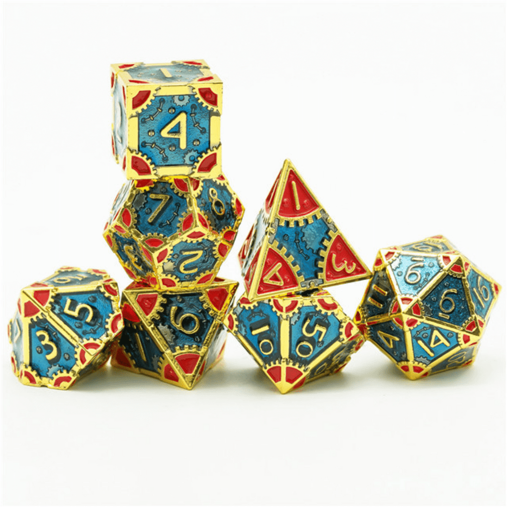 SteamPunk: High Top - Metal RPG Dice Set Metal Dice Foam Brain Games