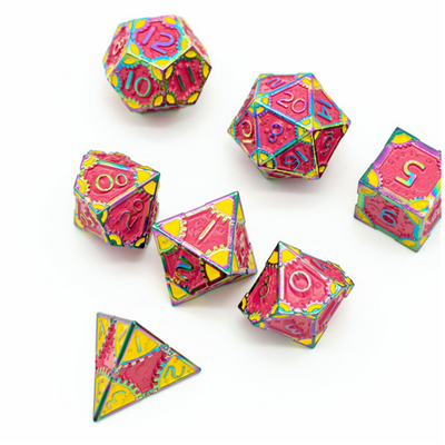 SteamPunk: Pink Lemonade - Metal RPG Dice Set Metal Dice Foam Brain Games