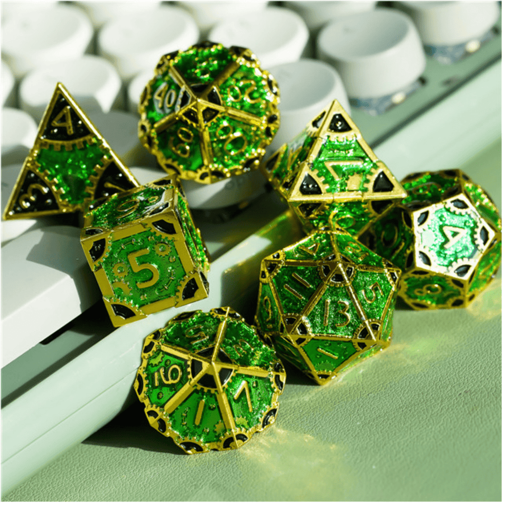 SteamPunk: Wild Ivy - Metal RPG Dice Set Metal Dice Foam Brain Games