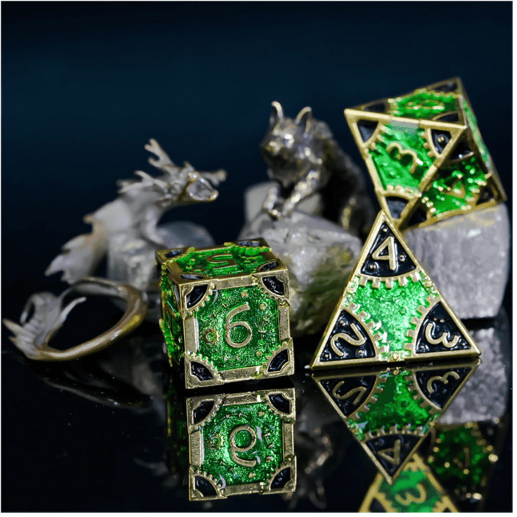 SteamPunk: Wild Ivy - Metal RPG Dice Set Metal Dice Foam Brain Games